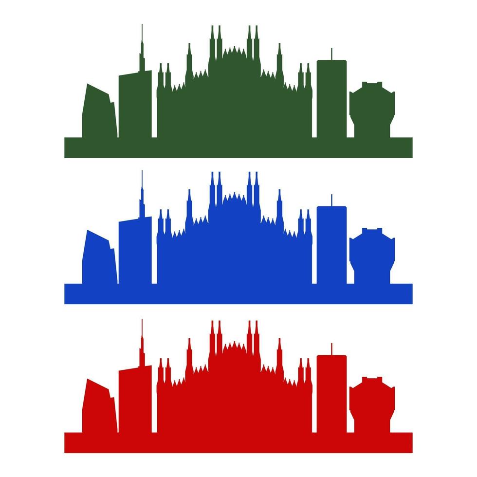 Milan Skyline Illustrated On White Background vector