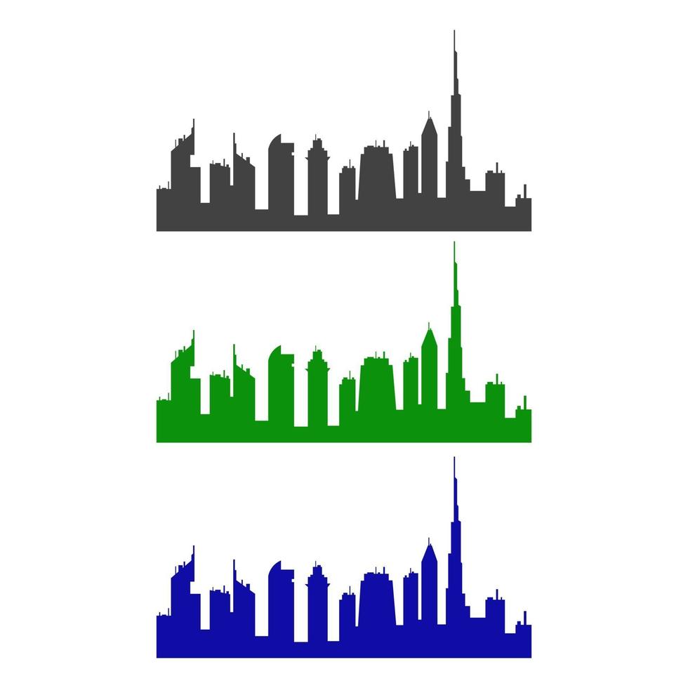 Dubai Skyline Illustrated On White Background vector