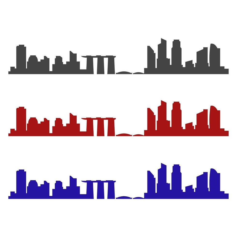 Singapore Skyline Illustrated On White Background vector