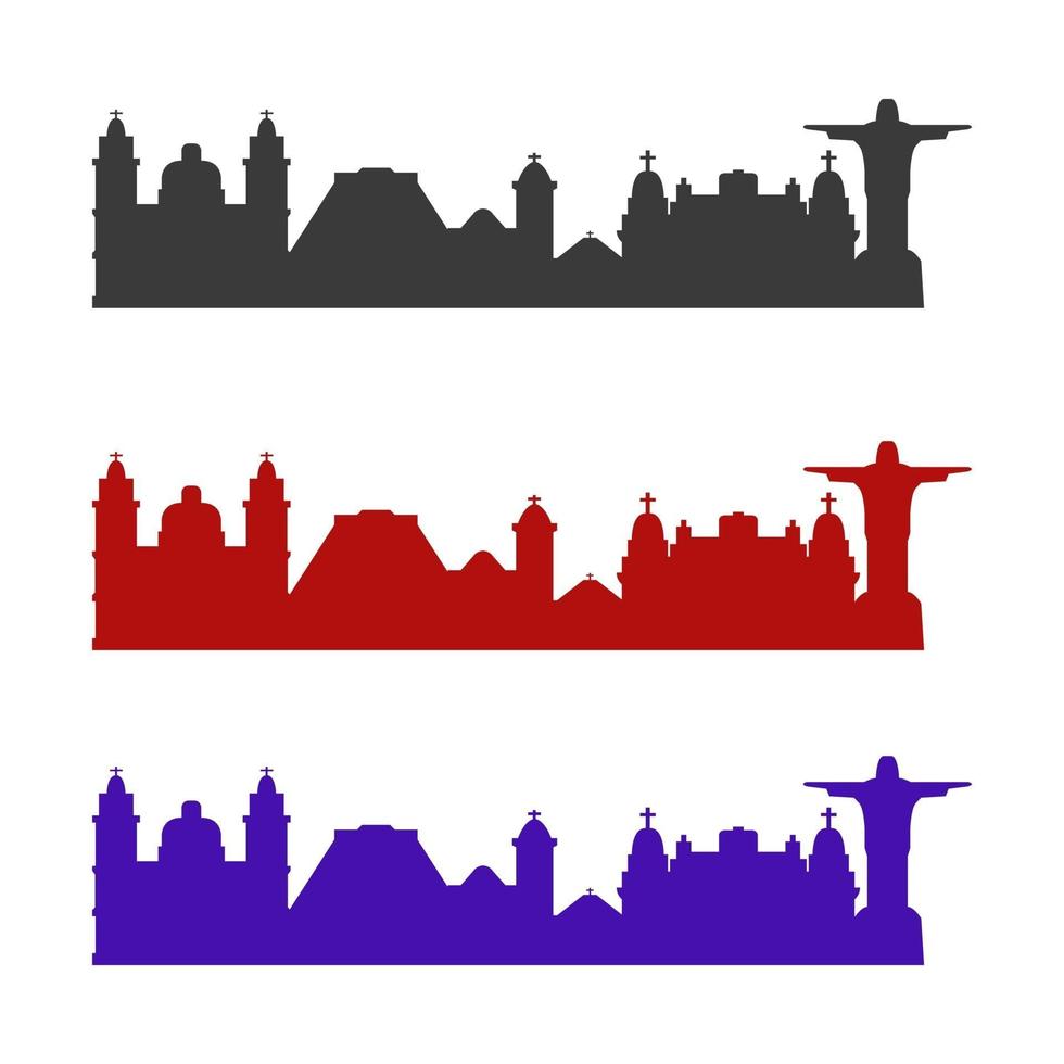 Rio De Janeiro Skyline Illustrated On White Background vector