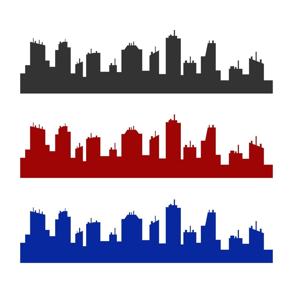 City Skyline Illustrated On White Background vector