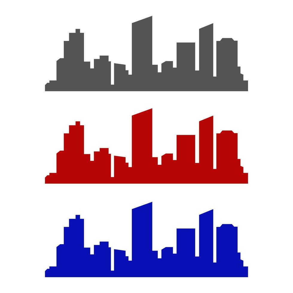 City Skyline Illustrated On White Background vector