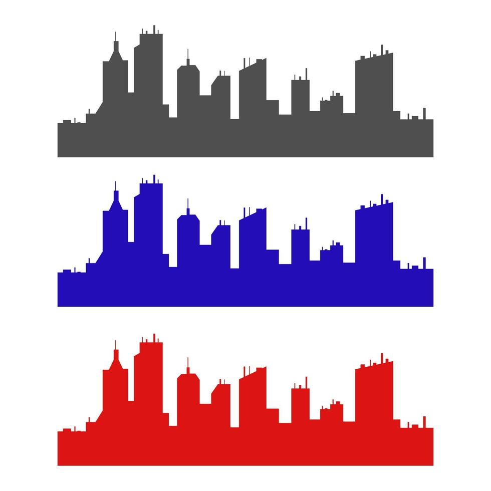 City Skyline Illustrated On White Background vector
