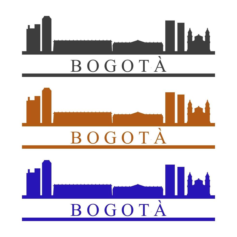 Bogota Skyline Illustrated On White Background vector