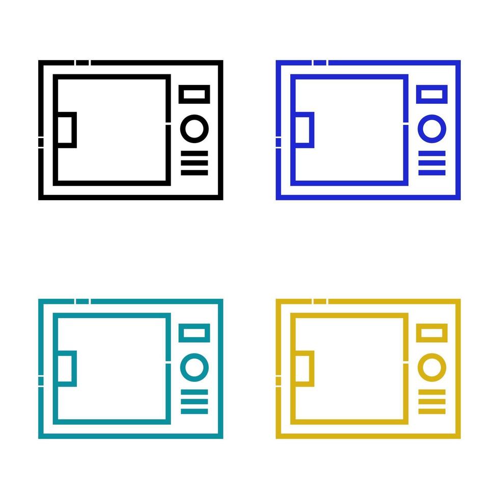 Horno microondas ilustrado sobre fondo blanco. vector