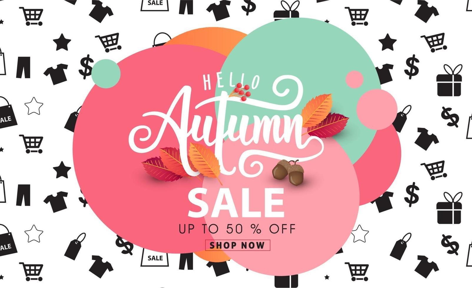 Autumn sale poster banner template vector