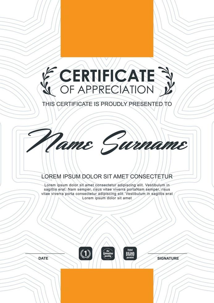 Certificate of appreciation template vector