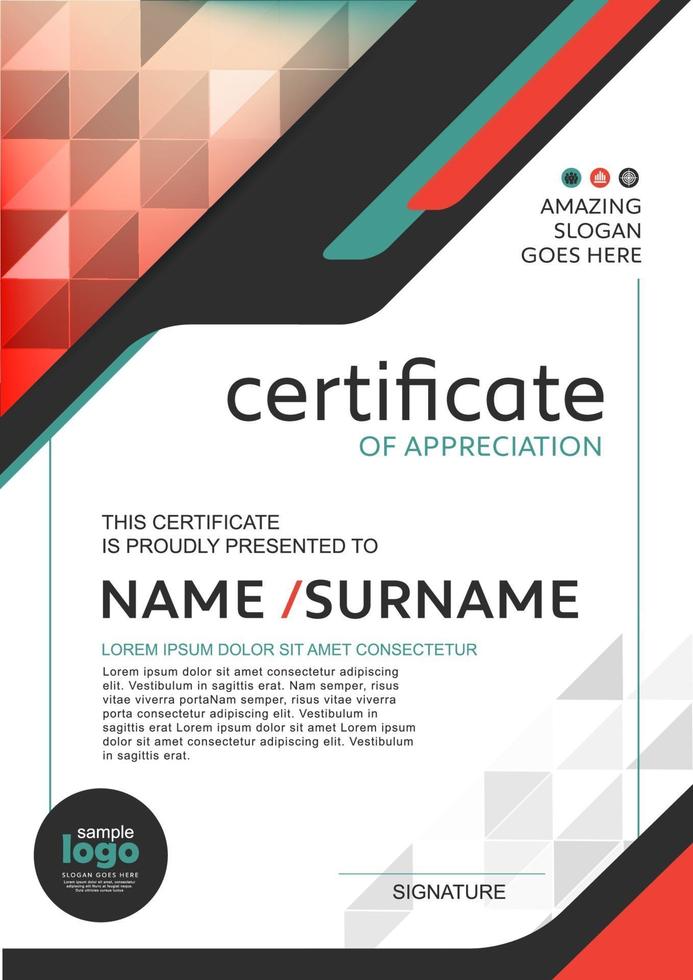 Certificate of appreciation template vector