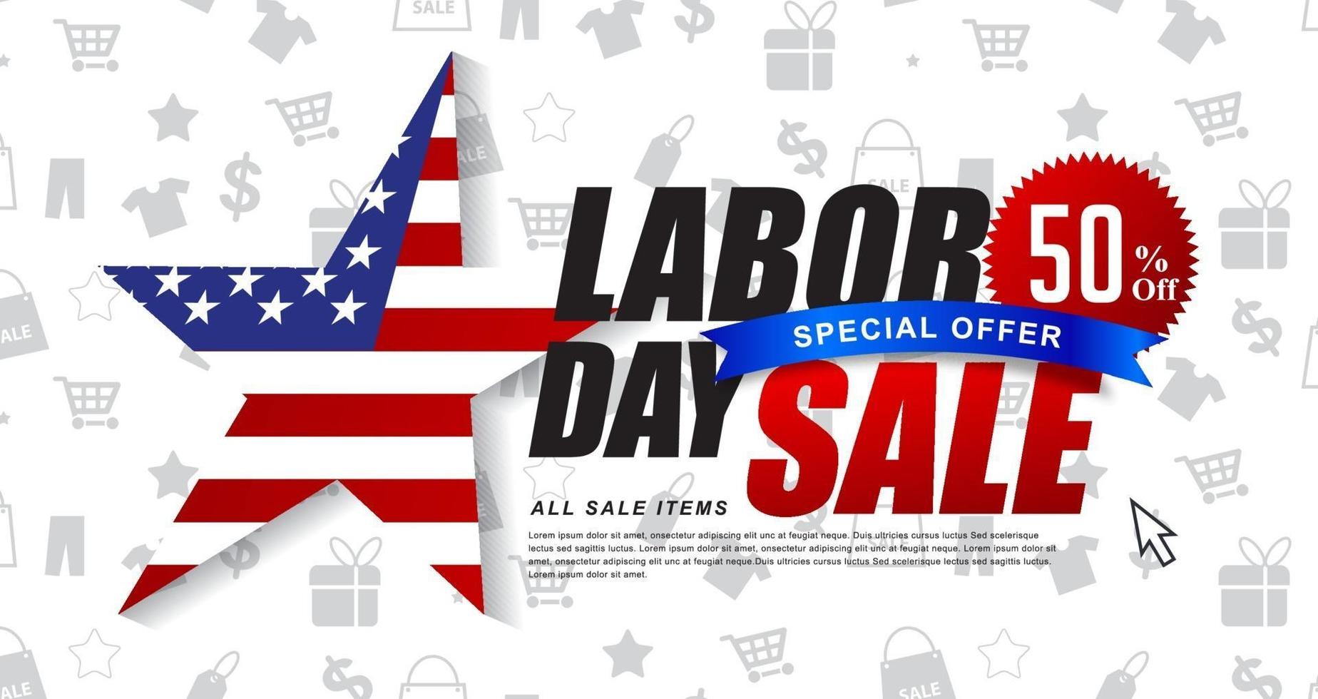 Labor day sale banner poster template vector