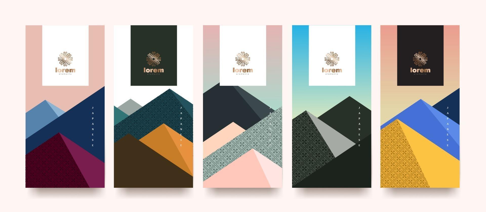 Vector set packaging templates japanese
