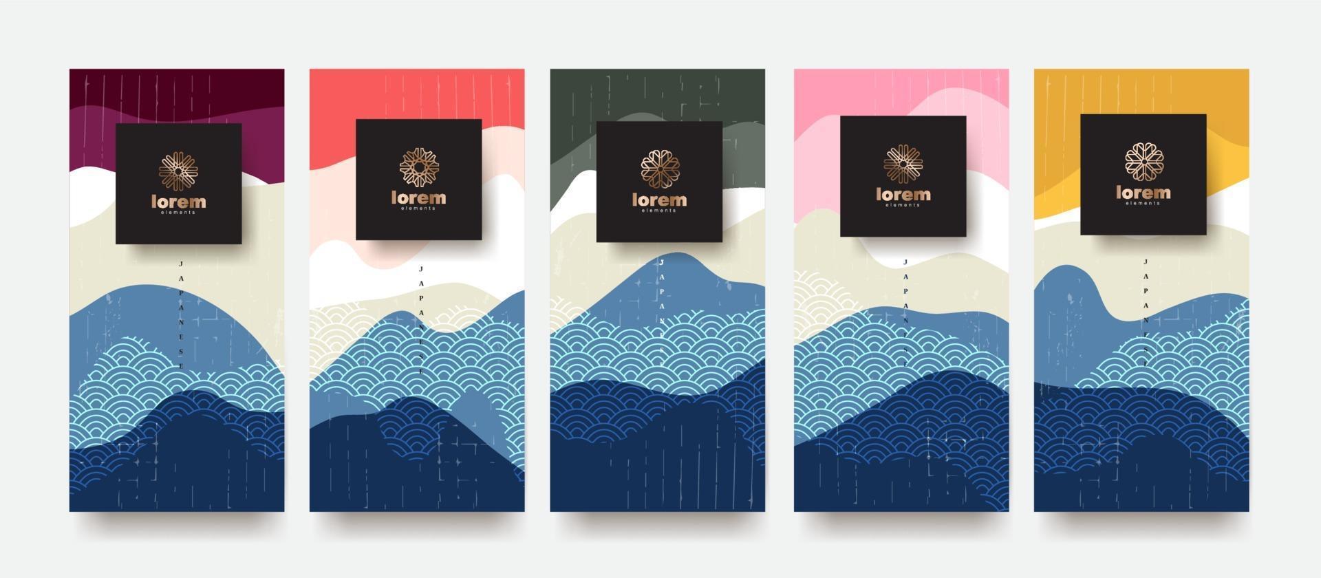 Vector set packaging templates japanese