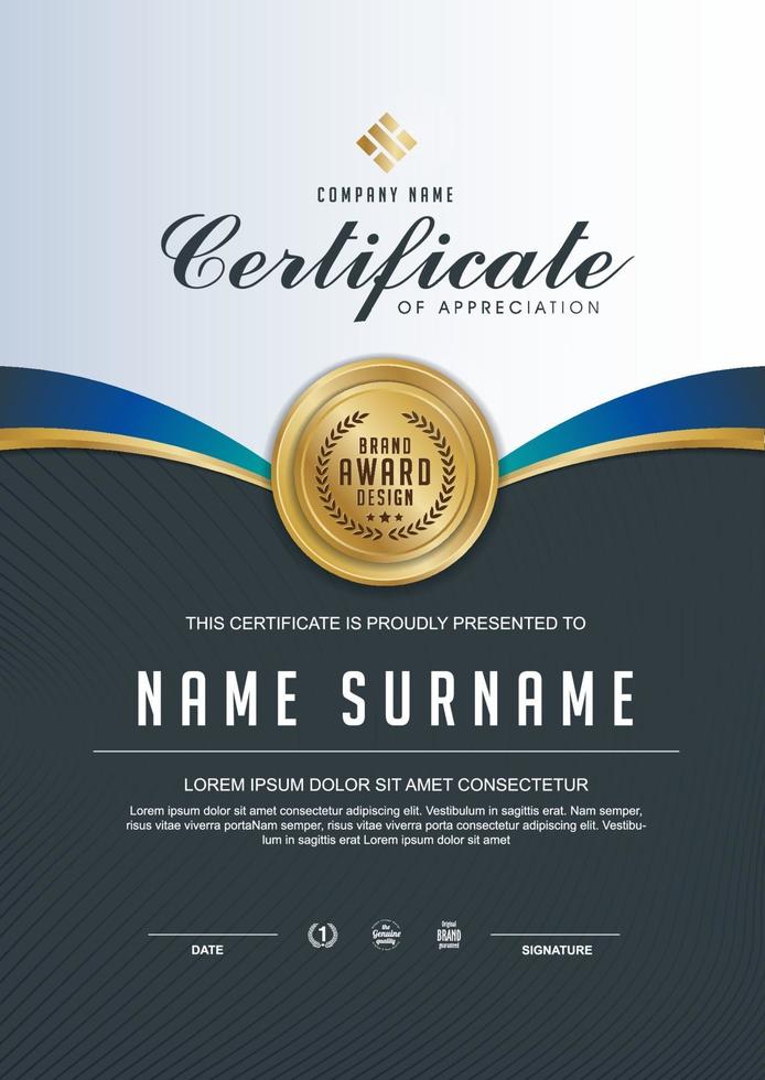 Certificate of appreciation template vector