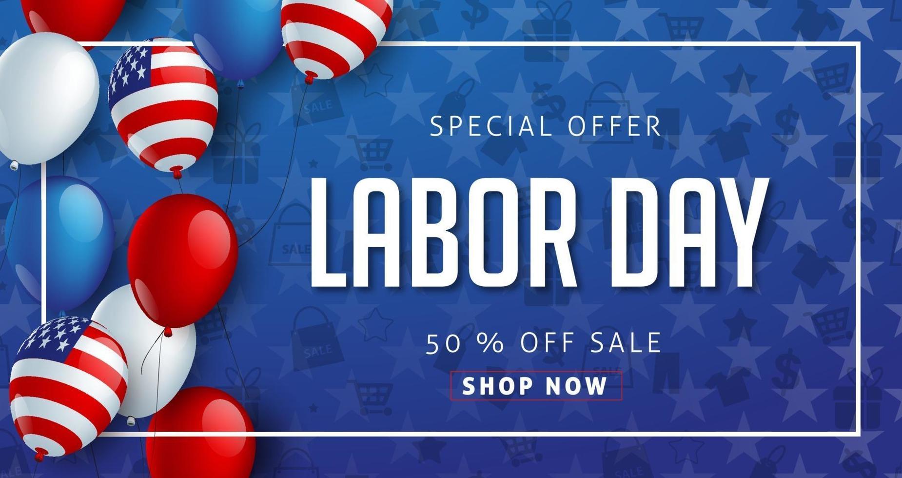 Labor day sale banner poster template vector