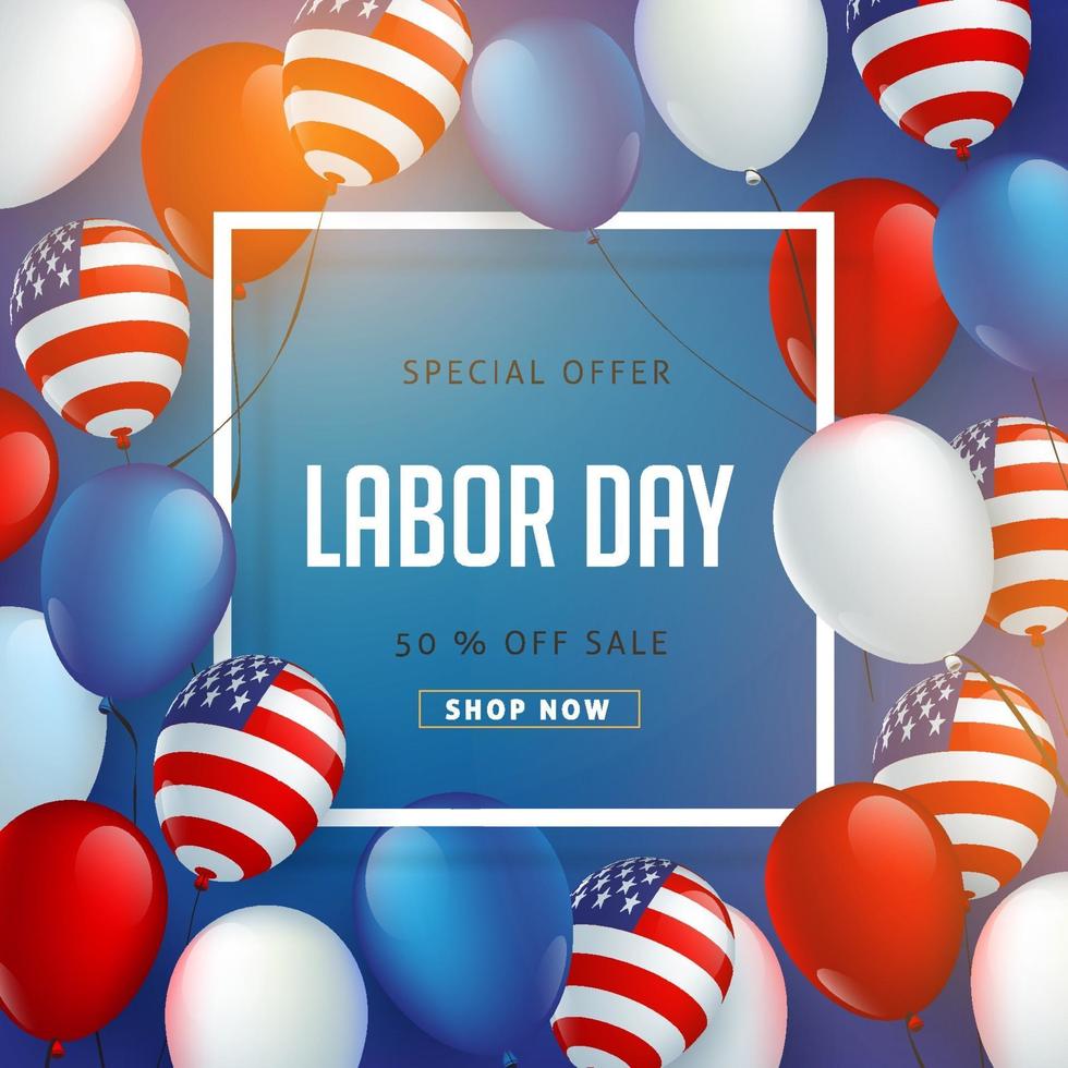 Labor day sale banner poster template vector