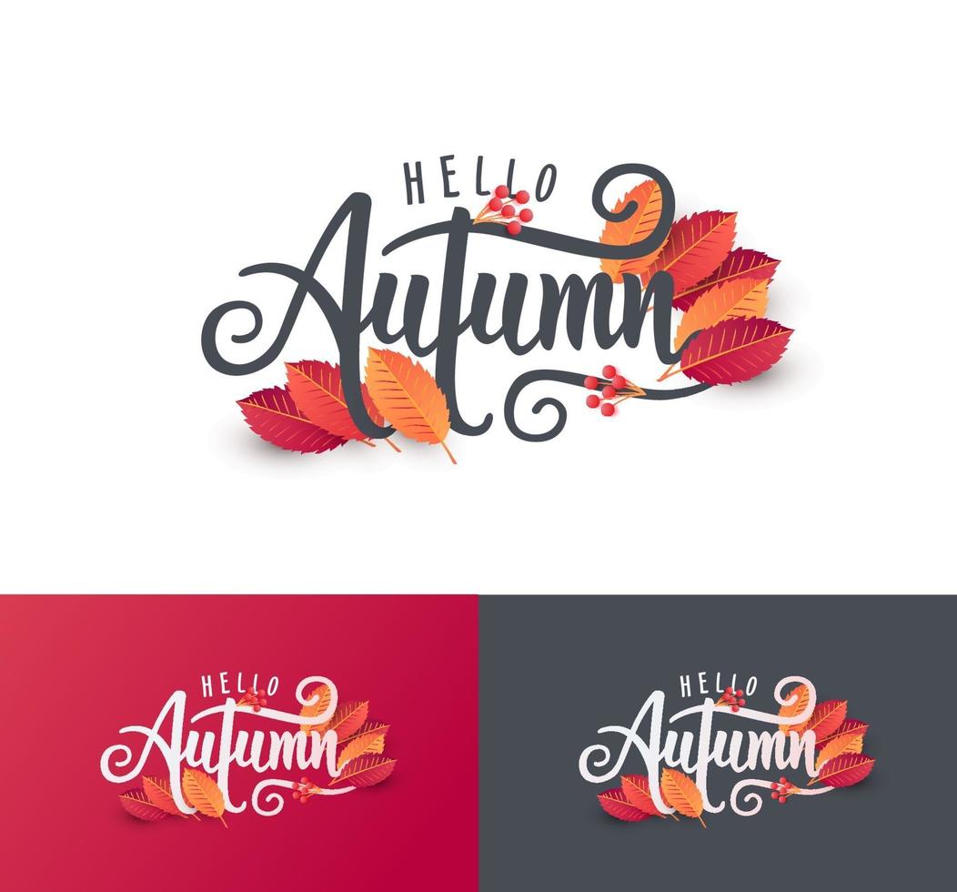 Autumn sale poster banner template vector