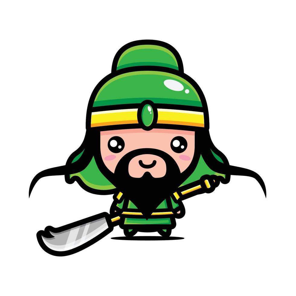 Yu Guan cute character vector design