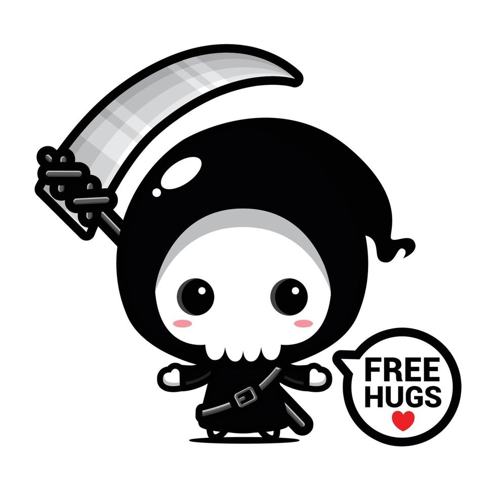 cute grim reaper vector design