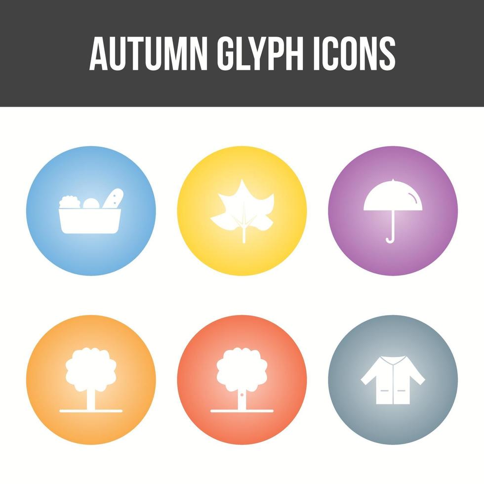 conjunto de iconos de vector de otoño único