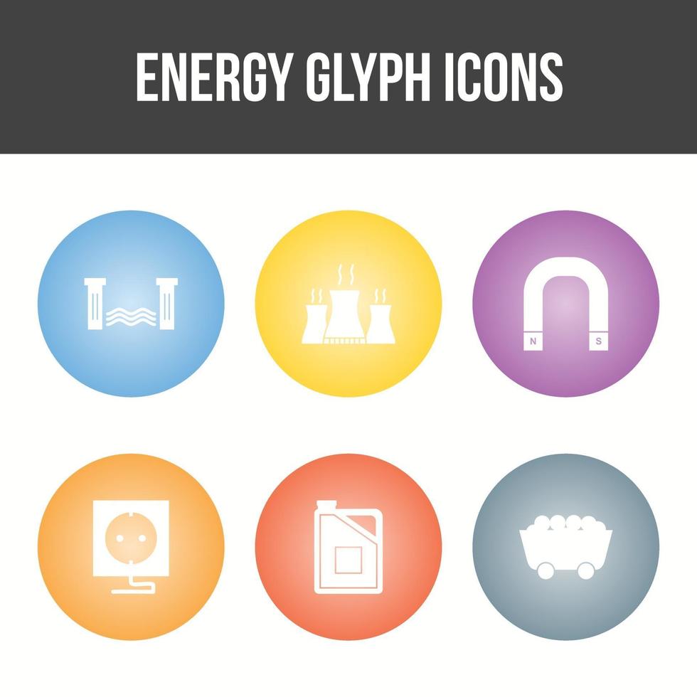 hermoso conjunto de iconos de vector de energía única