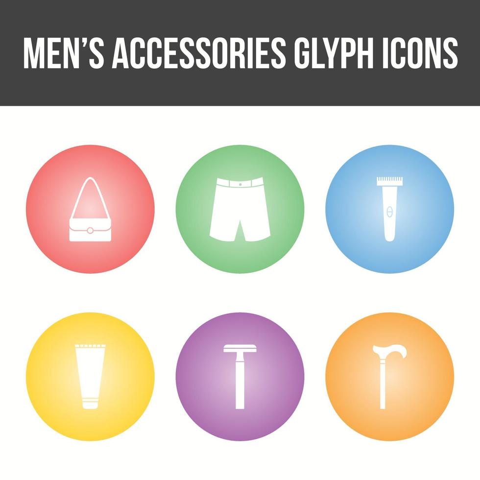 conjunto de iconos de vector de accesorios para hombres