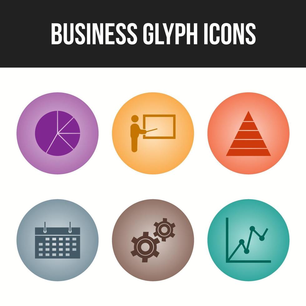 6 Glyph Unique Business vector icon set