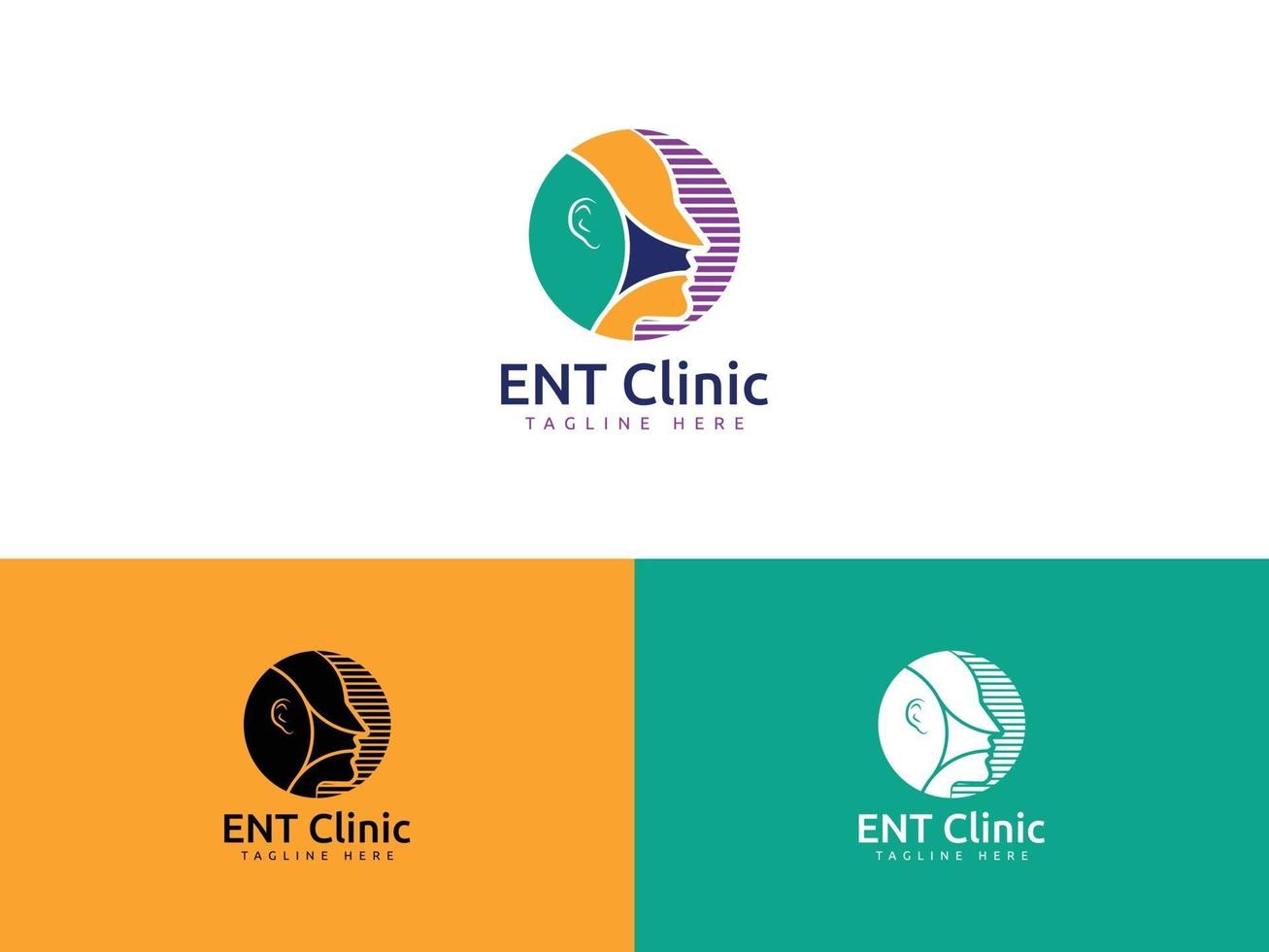 Ear Nose Throat Clinic Logo Vector Template