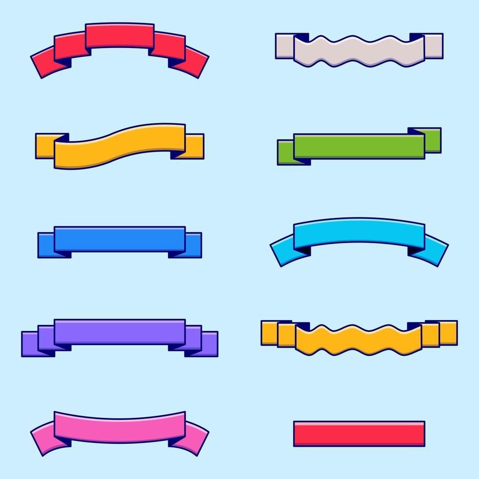 Set of Ribbon elements vector