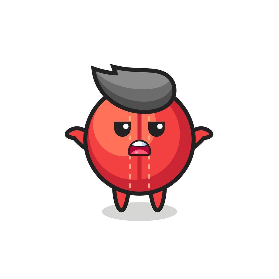 cricket ball mascot character saying I do not know vector