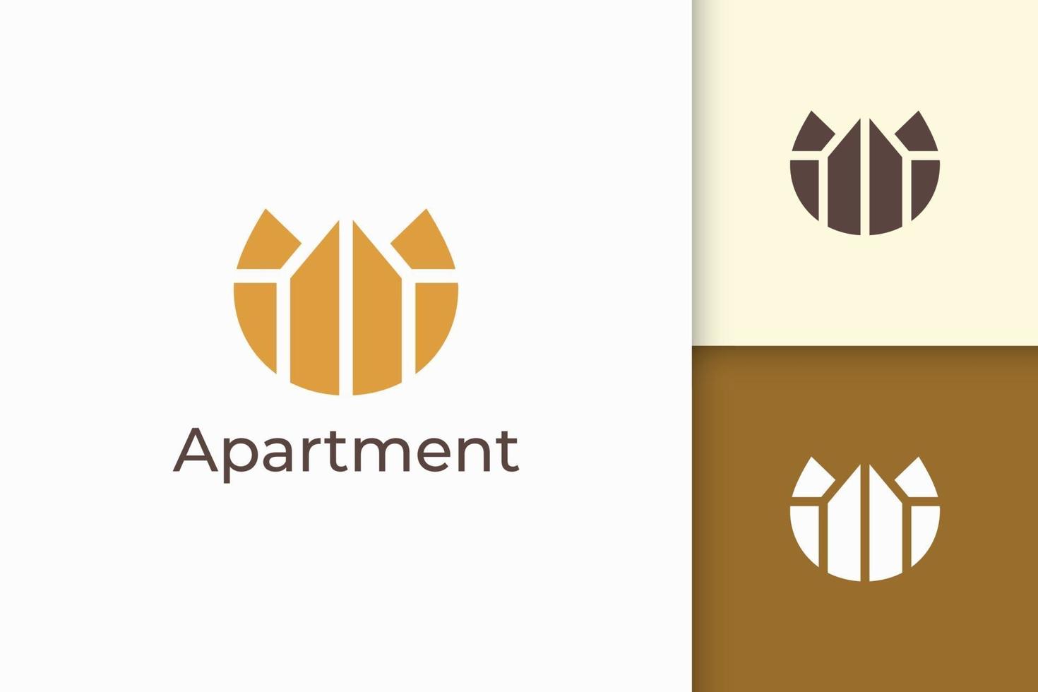 Logotipo simple y limpio de propiedad o apartamento para negocios inmobiliarios. vector