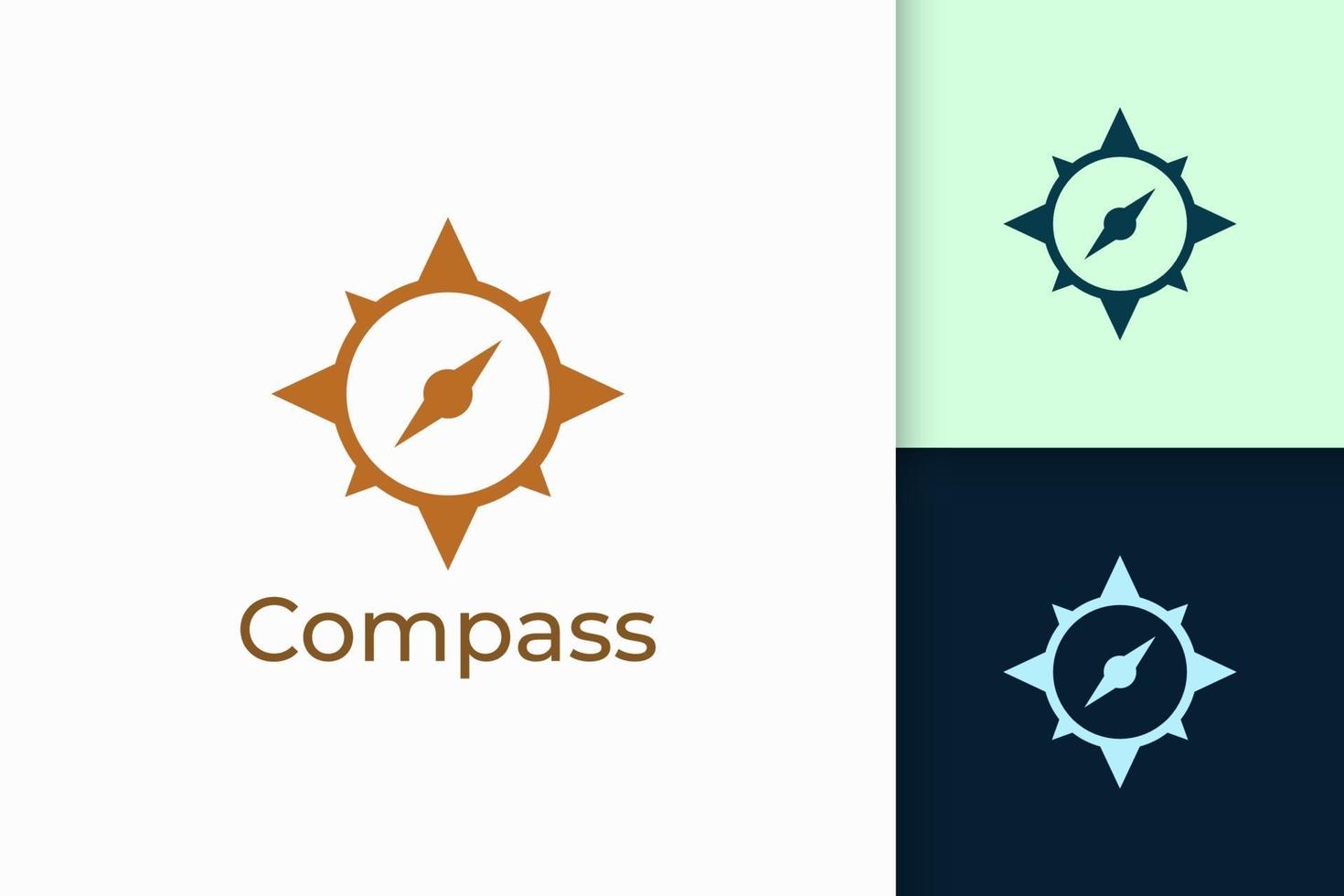 Compass logo in modern shape represent adventure and survival vector