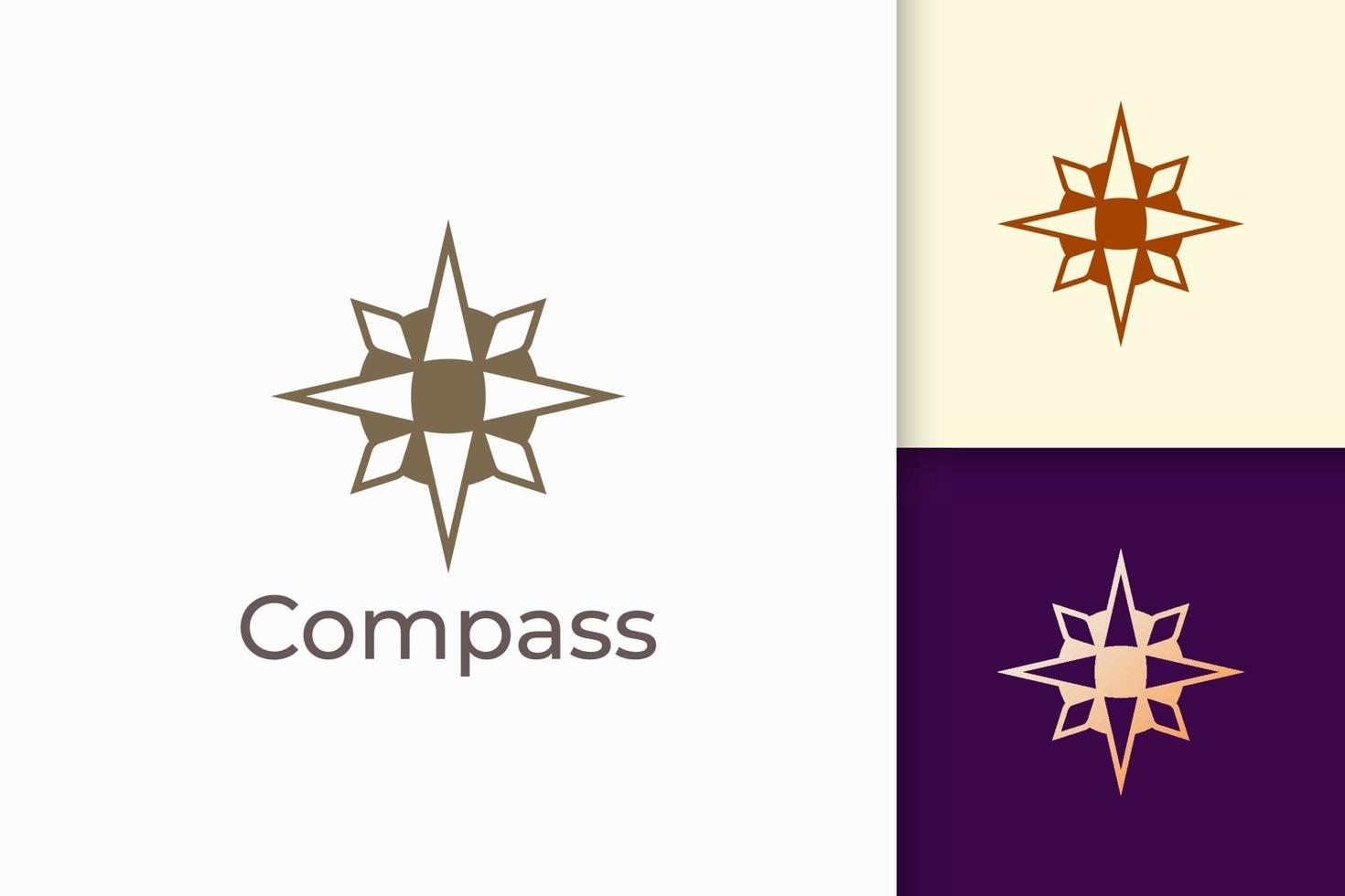 Compass logo in modern shape represent travel or adventure vector