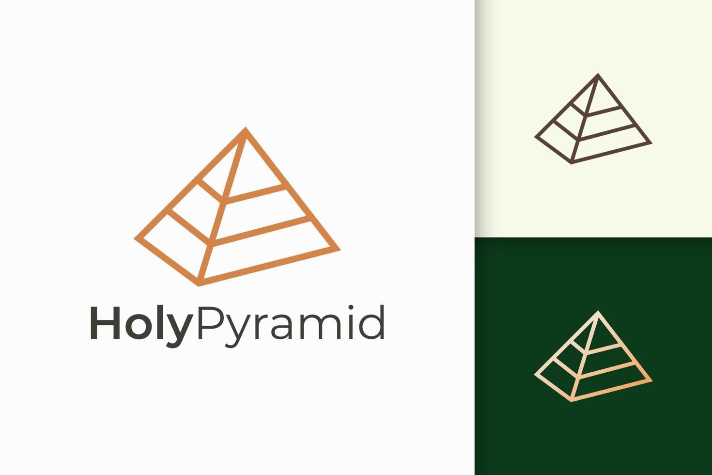 Logotipo de la pirámide triangular en forma simple y moderna, adecuado para una empresa de tecnología vector