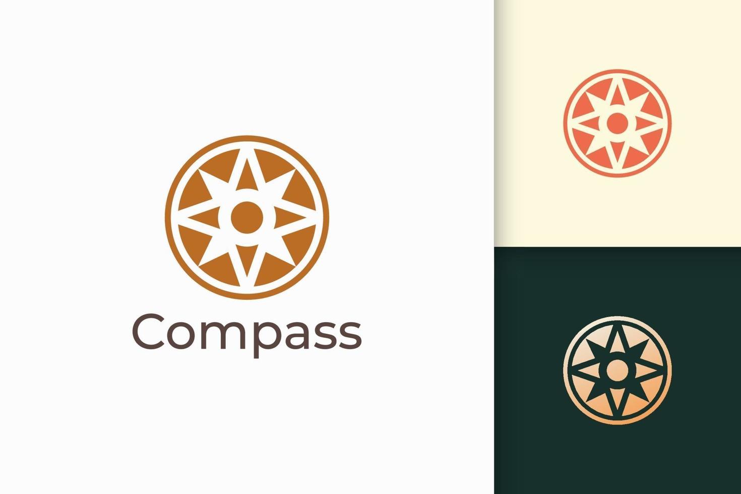 Compass logo in modern and abstract shape for tech company vector