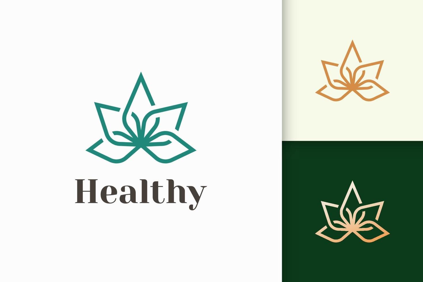 Logotipo de belleza o salud en forma de flor apto para el bienestar o la clínica. vector