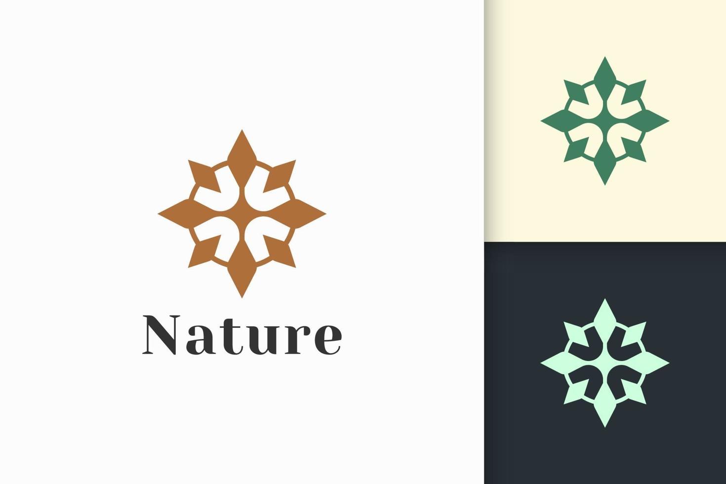 Luxury and feminine beauty care or cosmetic logo in flower shape vector