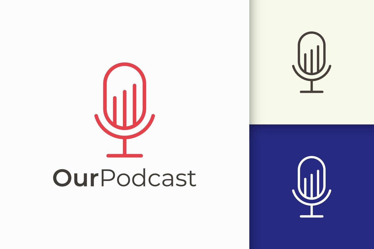 Simple mic logo represent record or audio for podcast vector