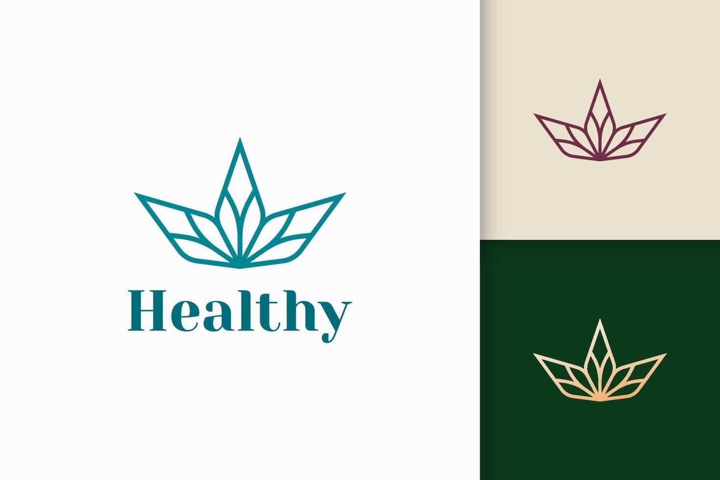 Logotipo de belleza o salud en forma de flor apto para vitamina o producto de suero. vector