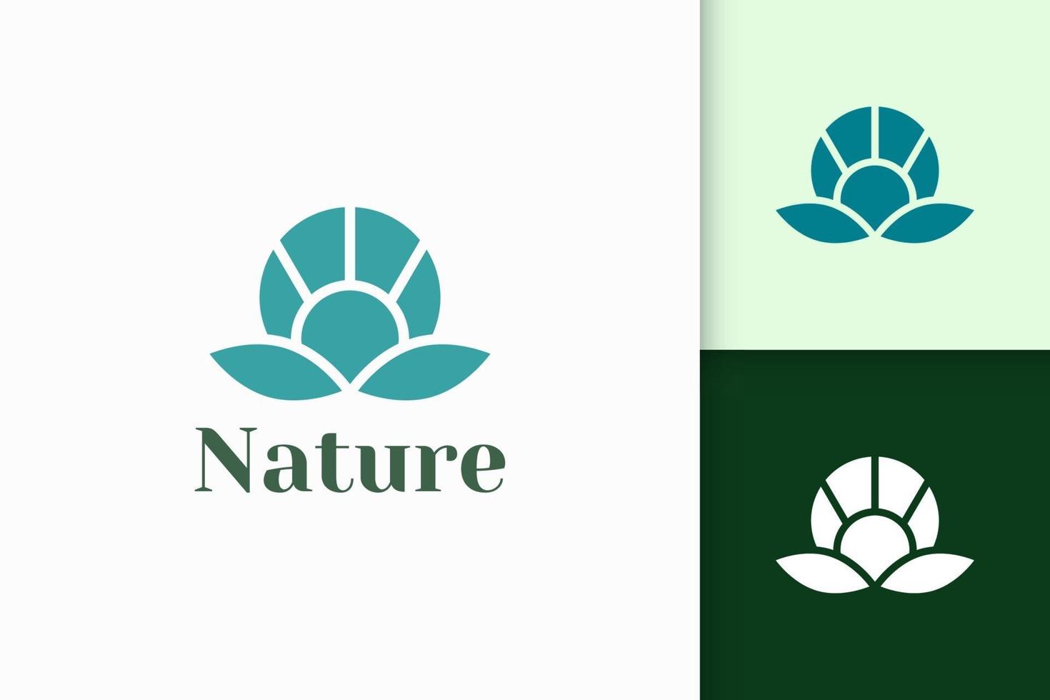 Logotipo de flores en forma abstracta para la salud y la belleza. vector