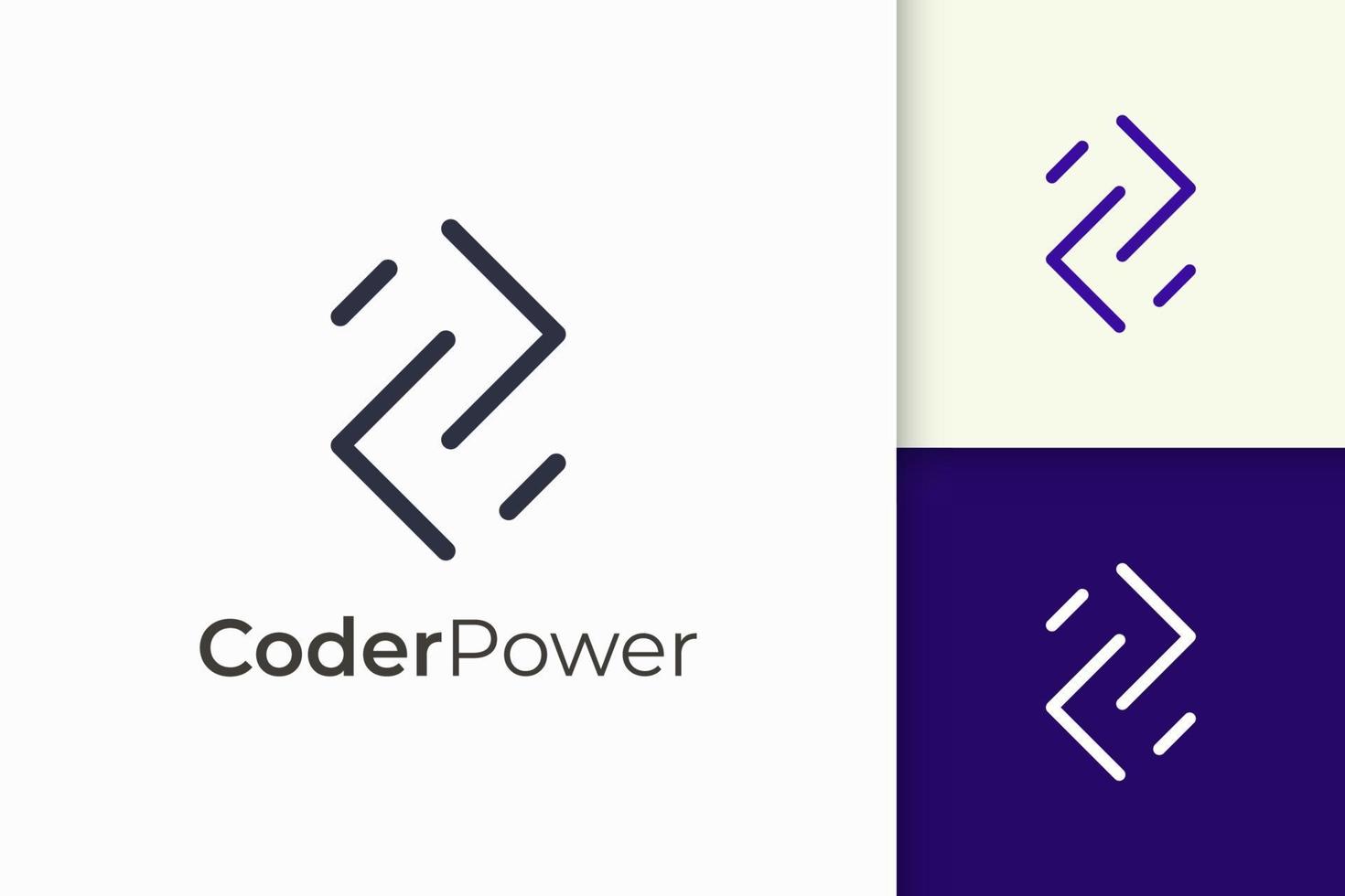 Programmer or developer logo in simple and modern for tech company vector