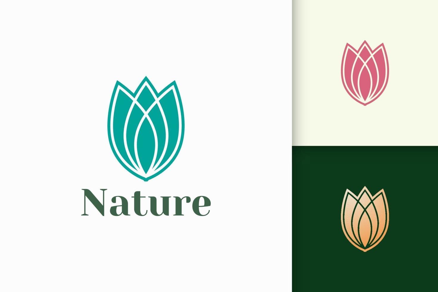 Logotipo de flores en estilo abstracto y de lujo para la salud y la belleza. vector