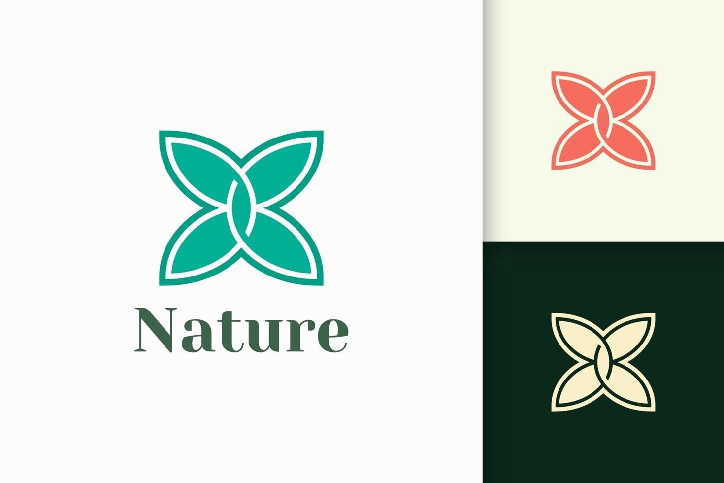 Flower logo in feminine and luxury style for health and beauty vector