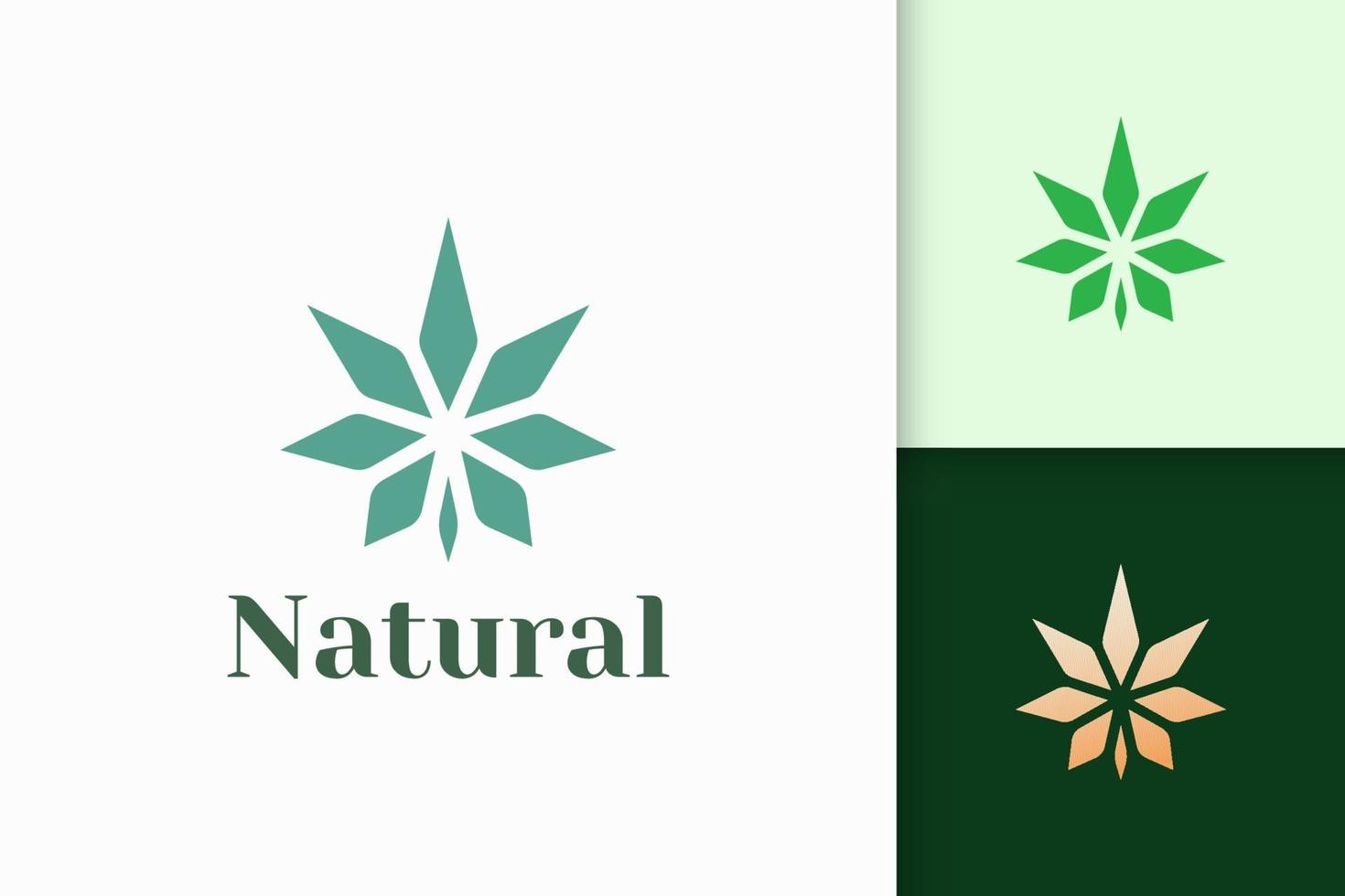 Cannabis or marijuana logo in simple and modern for drug or herbal vector