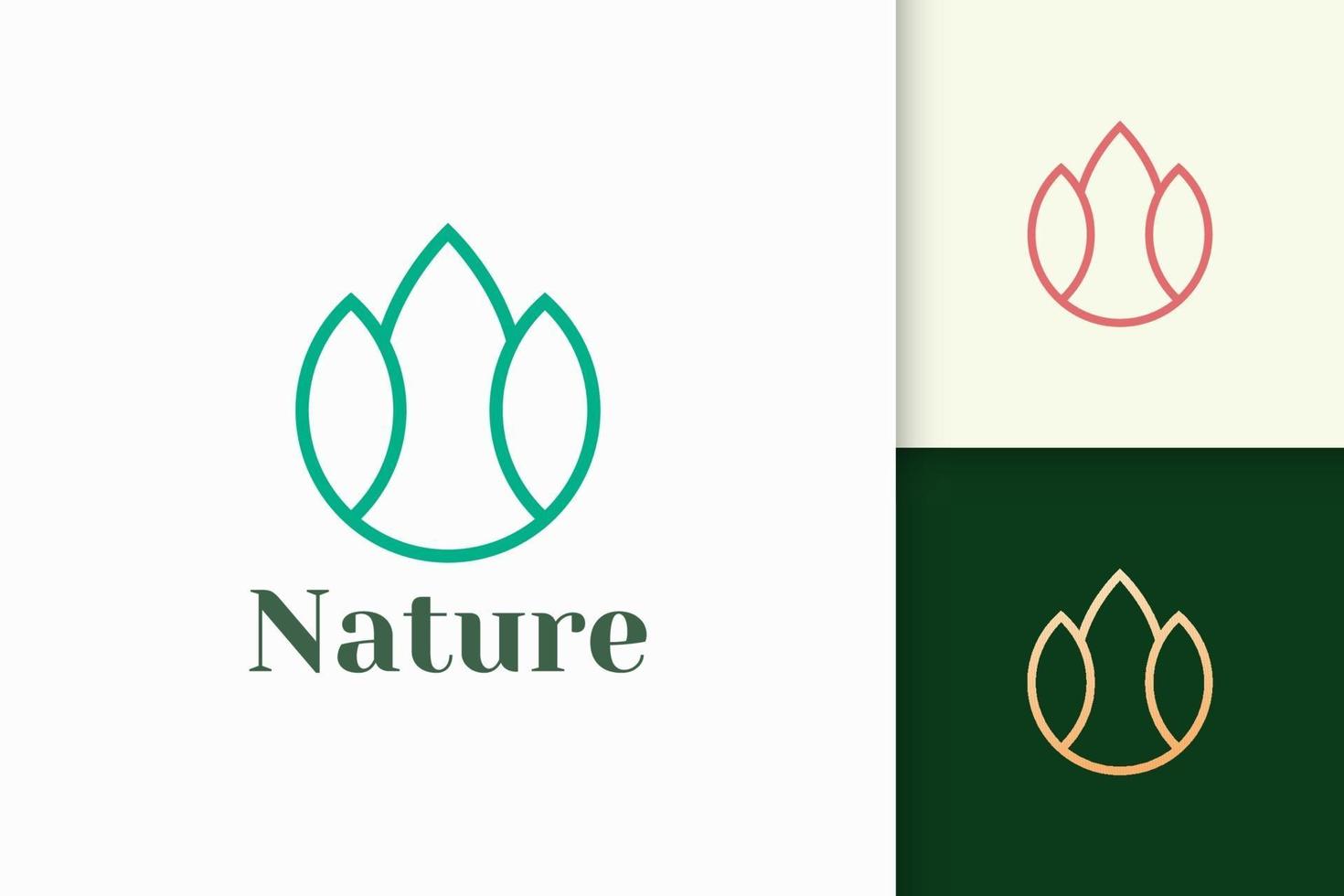 Logotipo de flores en estilo femenino y de lujo para la salud y la belleza. vector