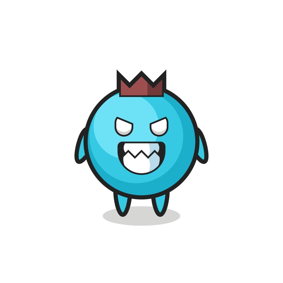 evil expression of the blueberry cute mascot character vector