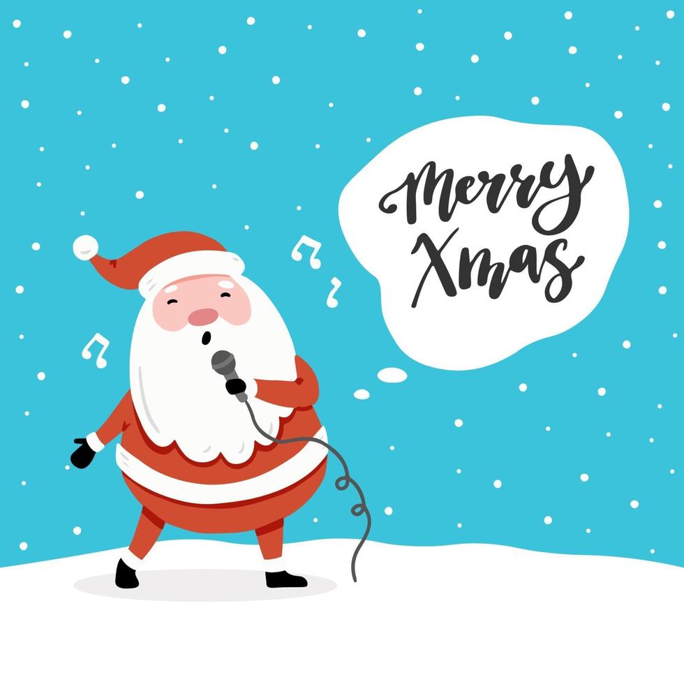 Plantilla de diseño de tarjeta de Navidad con lindo personaje con texto. vector