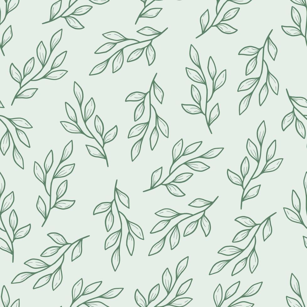 Seamless floral pattern of simple leaf vector