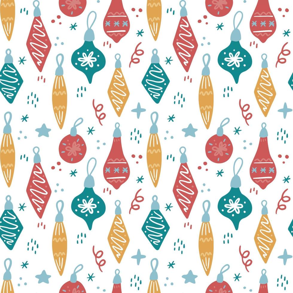 Christmas ball seamless pattern illustration. vector