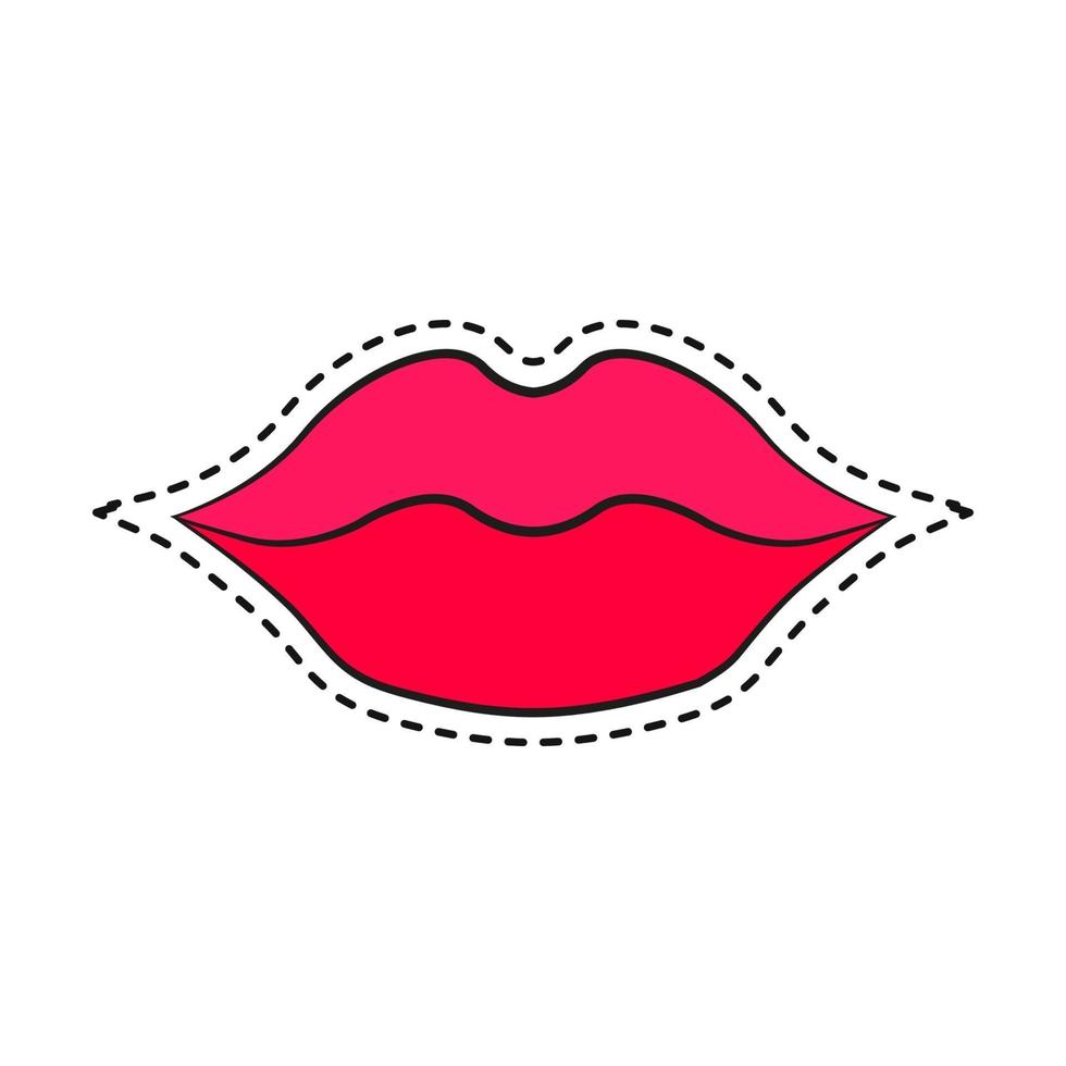 Woman's lip gestures patches vector
