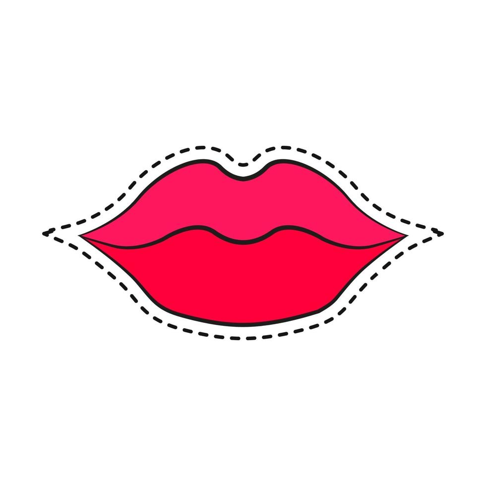 Woman's lip gestures patches vector