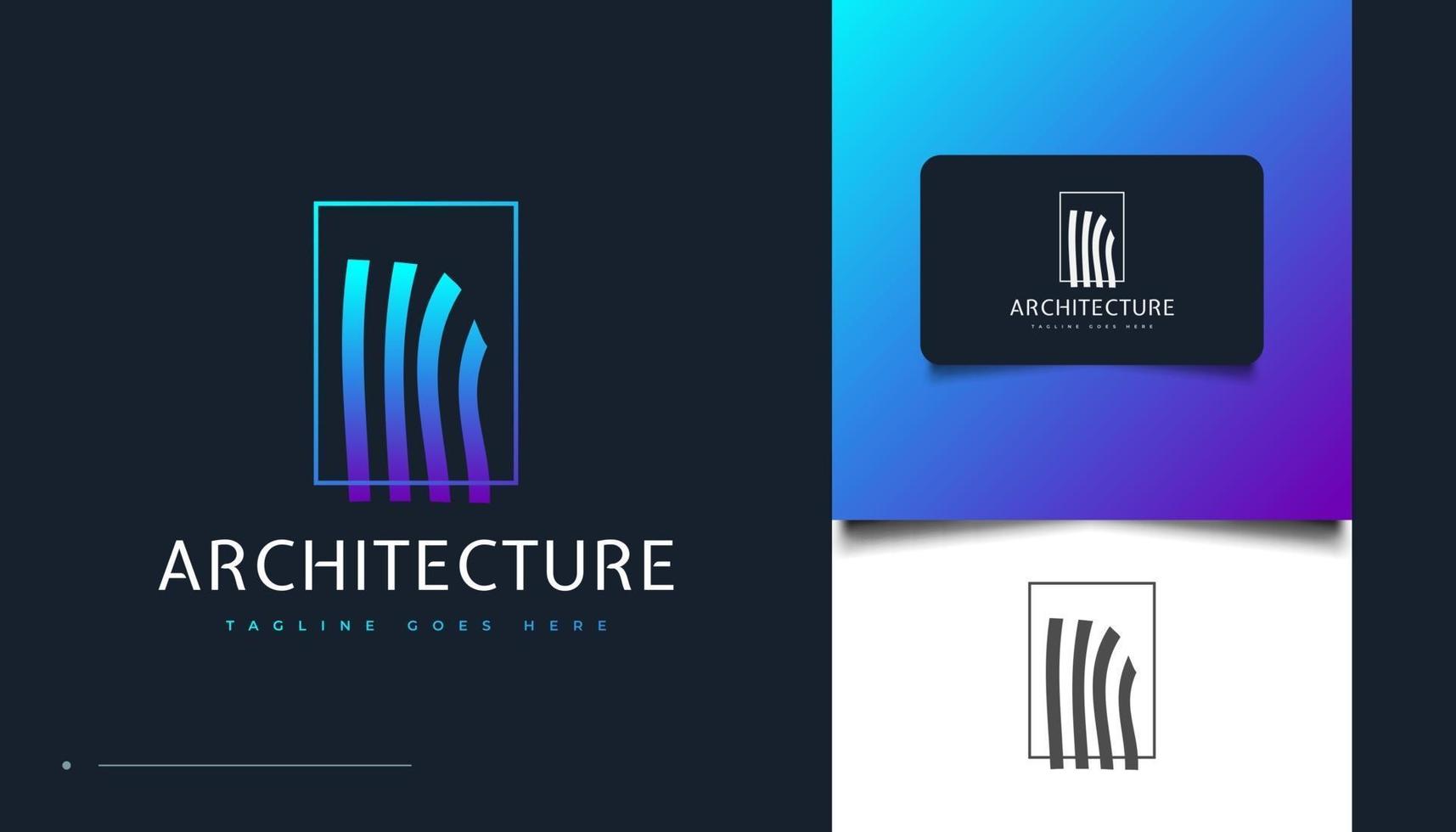 Unique Architecture Logo Design with Wavy Effect vector